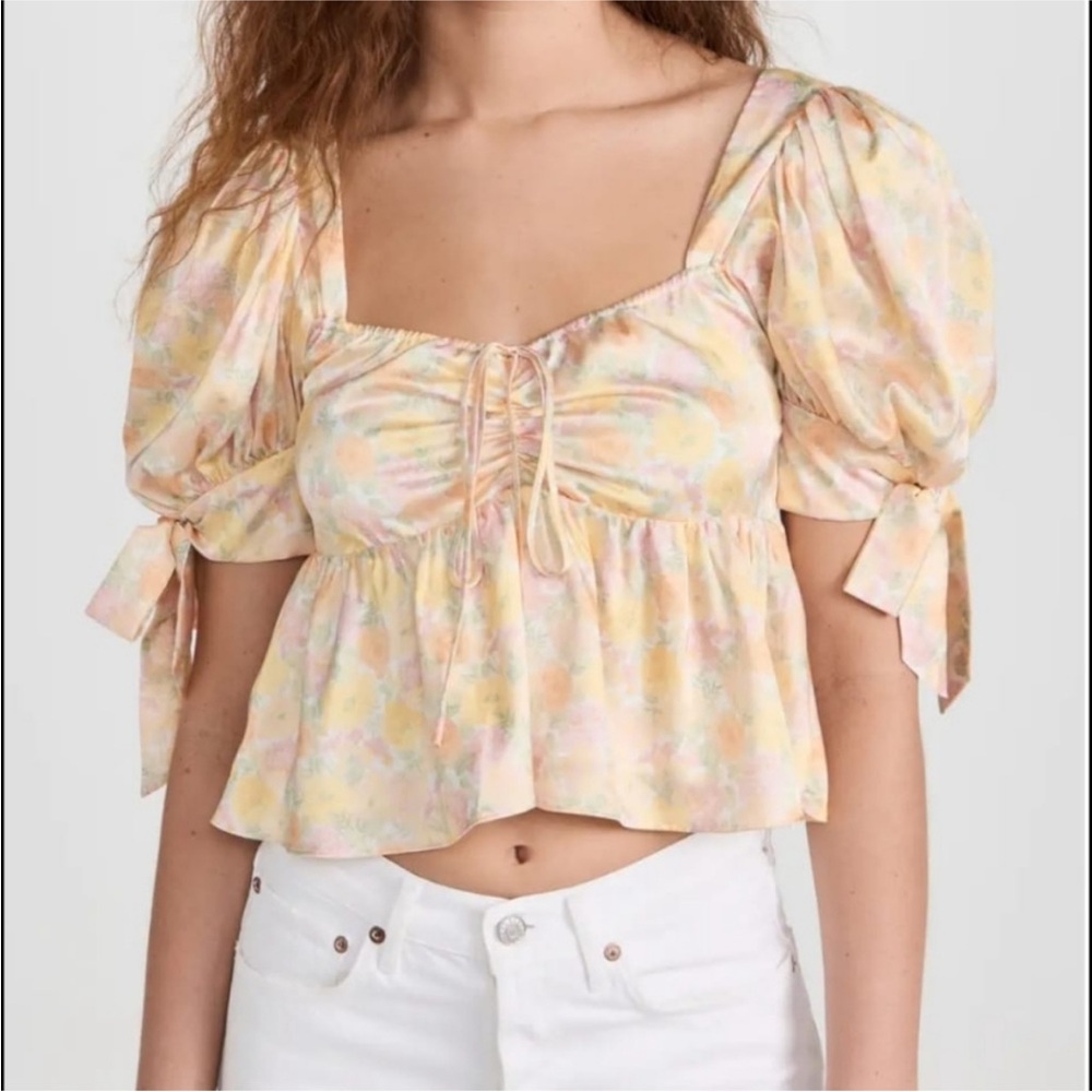 NWOT WAYF Pastel Puff Sleeve Blouse